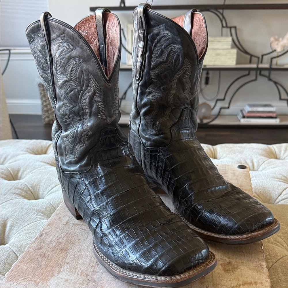 Dan Post‎ Black genuine caiman boots men’s 15 Leather Boots